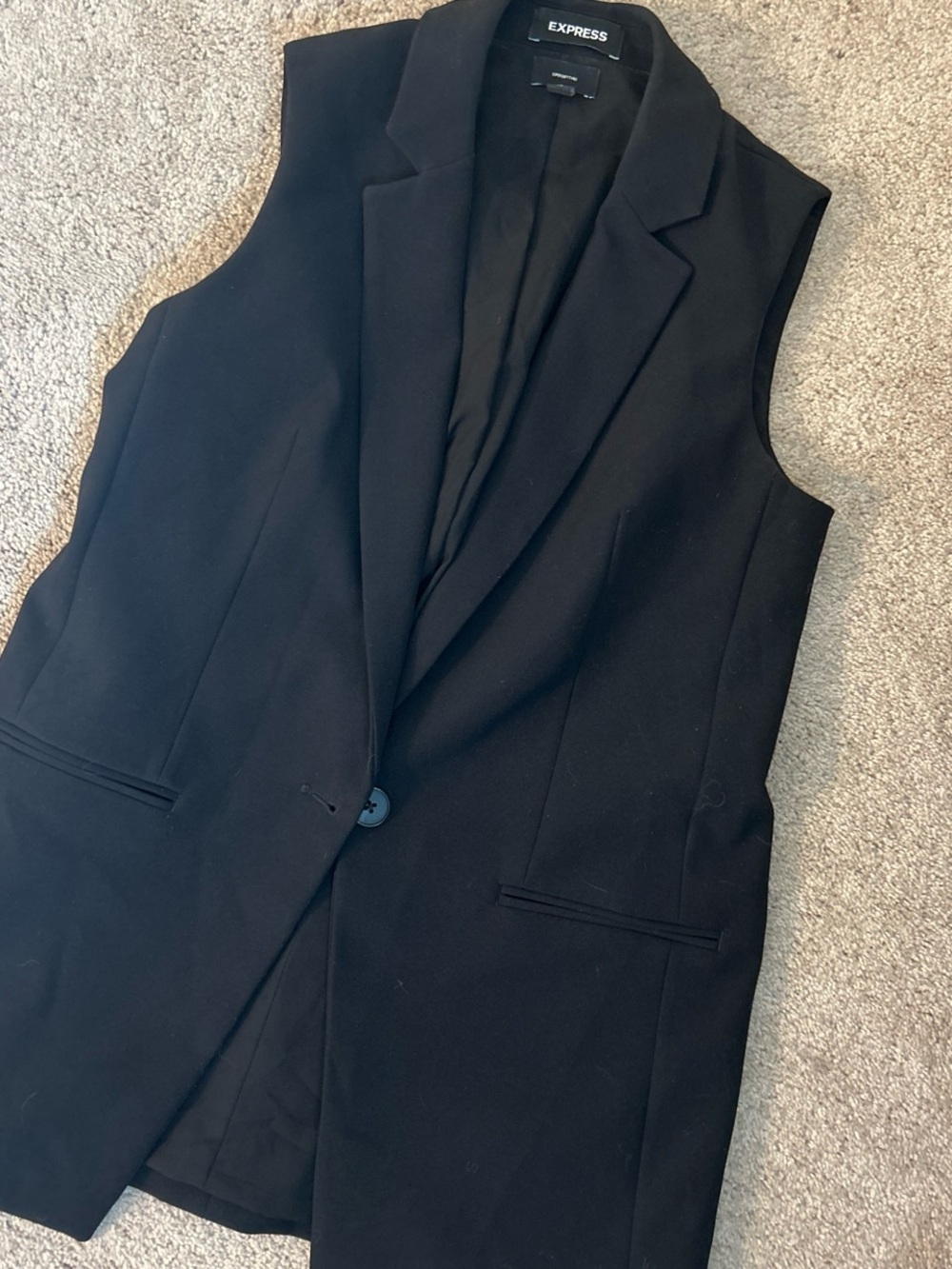 Express Black Sleeveless Blazer Vest